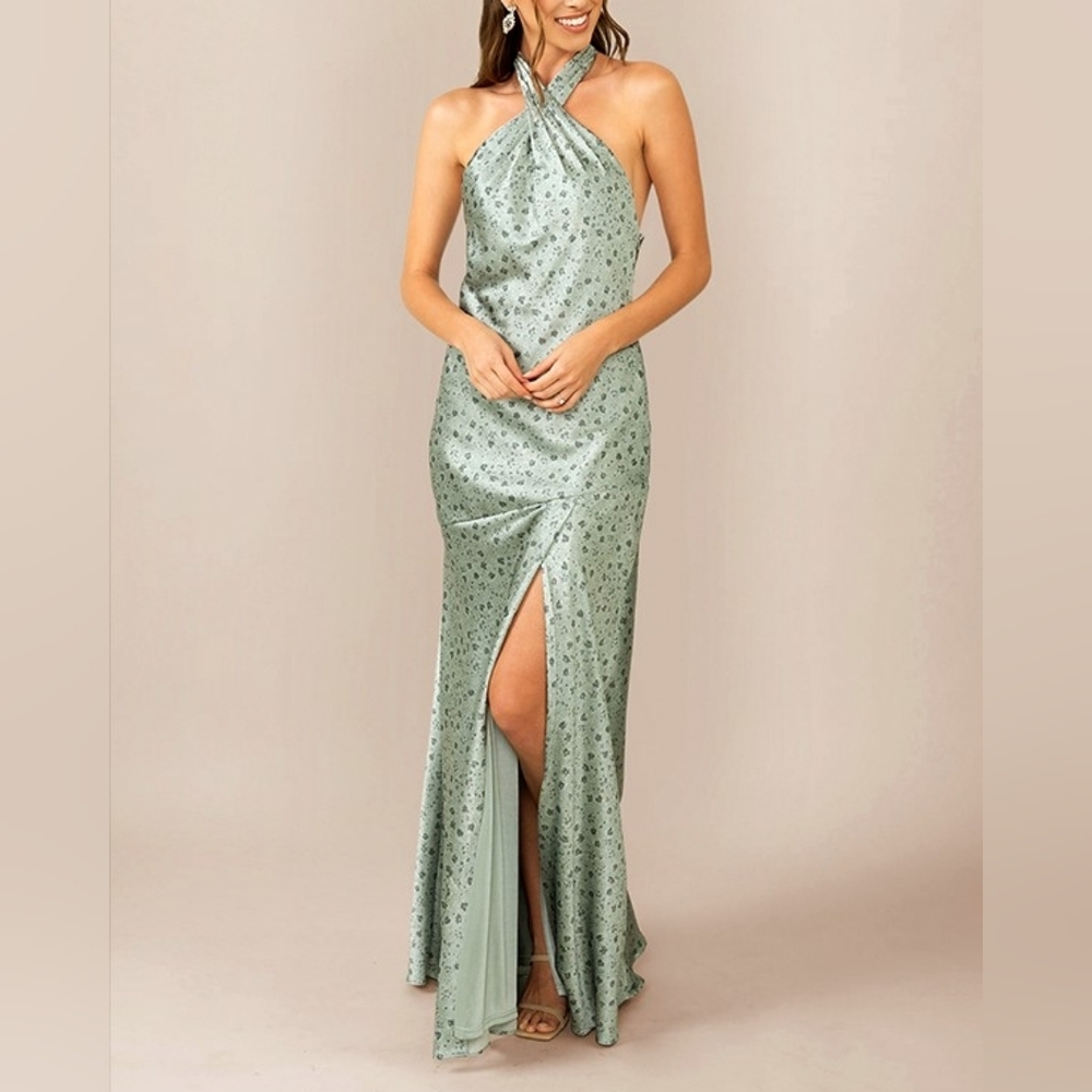 Revelry  Gorgeous Satin Green Formal Dress*Sale